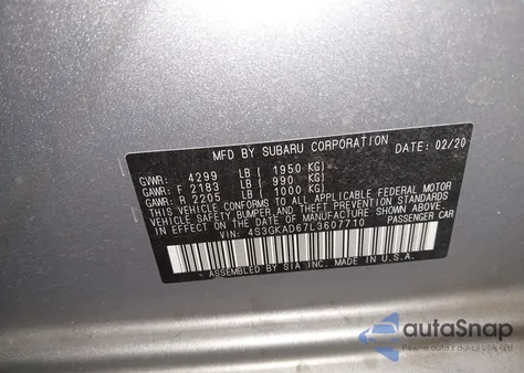 2020 Subaru Impreza Premium из США, поврежденный, VIN 4S3GKAD67L3607710